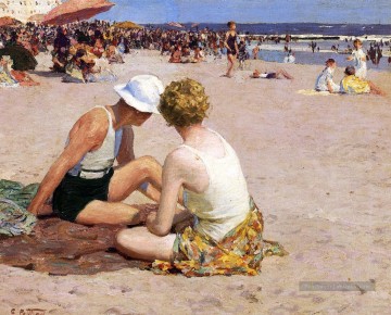 Vacances d’été Impressionniste plage Edward Henry Potthast Peinture à l'huile